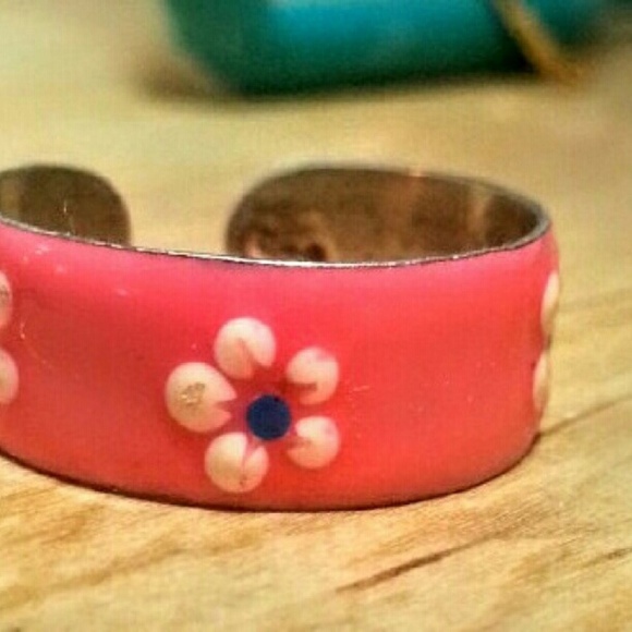 Jewelry - Sterling & pink enamel ring ring size 5.5 NWOT